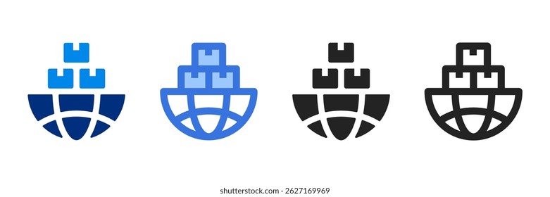 International Trade Icon Set Multiple Style Vector Illustration