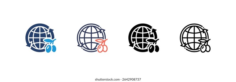 International Trade Icon set multiple style collection
