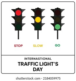 International Traffic Light Day. August 5th. Templates for background, banner, card, poster with text inscription.