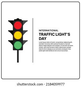 International Traffic Light Day. August 5th. Templates for background, banner, card, poster with text inscription.