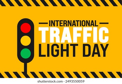 International Traffic Light Day is observed every year in August. Holiday concept. Template for background, banner, card, poster, placard, design template with unique shapes with standard color.