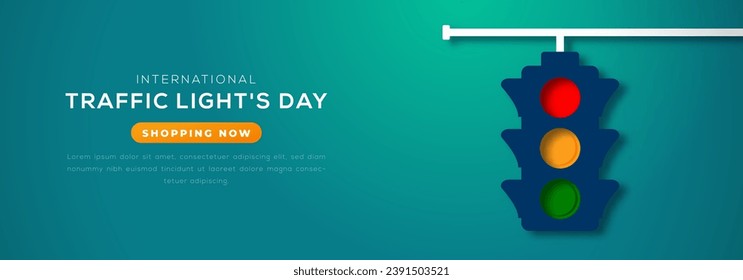 International Traffic Light's Day Paper cut style Vector Design Illustration for Background, Poster, Banner, Advertising, Greeting Card