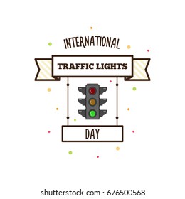 International traffic lights day. Vector illustration.