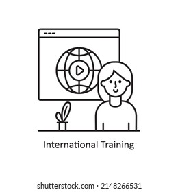 International Training vector Outline Icon Design illustration. Training Symbol on White background EPS 10 File