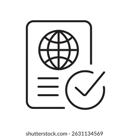International transaction line icon vector, with editable stroke, perfect for global finance apps, forex tools, and multi-currency platforms