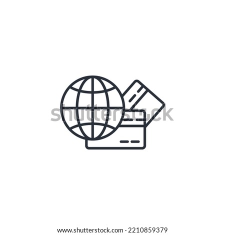 international transfer thin line icons. Vector illustration isolated on white. Editable stroke.
