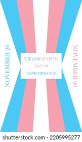 International Transgender Day Of Remembrance Vertical Banner, Dated November 20. 