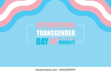 International transgender day of visibility text with flag design