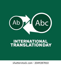 International Translation Day Design Template  with green background