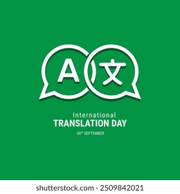 International Translation Day September 30, Creative unique graphic design social media post cover web Template for background, banner, card, poster, illustration