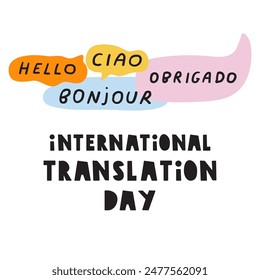 International translation day. Vector design. Flat illustration on white background.