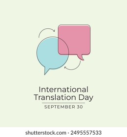 International Translation Day vector design template good for celebration usage. International Translation Day design. Continuous line drawing. eps 10.