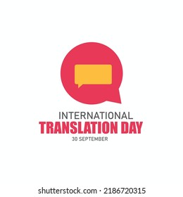 International Translation Day vector illustration. Simple and elegant design