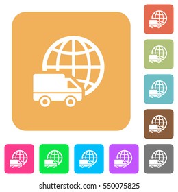 International transport icons on rounded square vivid color backgrounds.