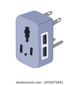 international travel adapter cartoon. socket charger, universal electrical, portable outlet international travel adapter sign. isolated symbol vector illustration