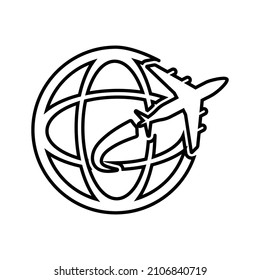 International, travel, tourism outline icon. Line art vector.