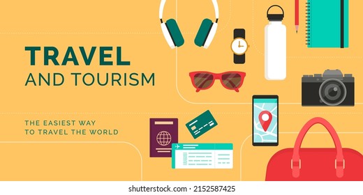 International travel and tourism services: travel accessories, documents and airline tickets