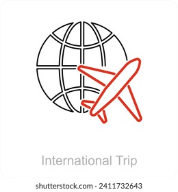 International Trip and trip icon concept