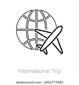 International Trip and trip icon concept