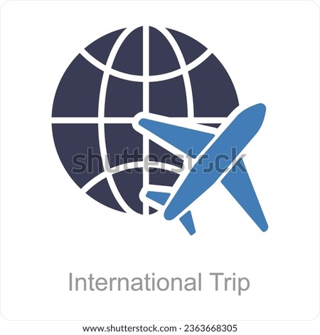 International Trip and trip icon concept