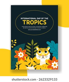 International Tropics Day Concept with Summer Vibes in Flat Style Vertical Poster
