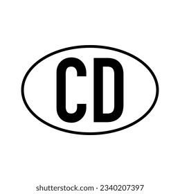 International vehicle registration oval sign for the Corps Diplomat