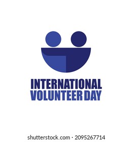 International Volunteer Day Celebrations Vector Template Design on white background