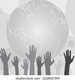 international volunteer day concept vector design