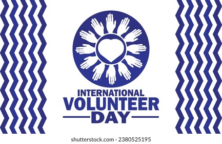 International Volunteer day. December 5. Design template for banner, poster, flyer.  Vector illustration