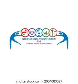 International Volunteer Day For Economic And Social Development Concept. Web Banner Design. Illustration Vector