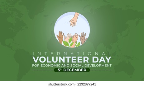 International Volunteer day for Economic and social Development on December 5th. Can be used for banners, posters and backround walpapers. Vector illustration backround.