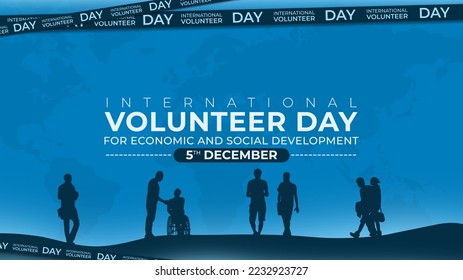 International Volunteer day for Economic and social Development on December 5th. Can be used for banners, posters and backround walpapers. Vector illustration backround.