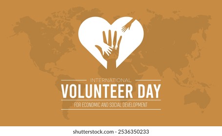 International Volunteer day for Economic and social Development is observed every year on December. People Awareness concept. background, placard, banner template Vector illustration design.