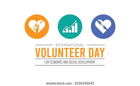 International Volunteer day for Economic and social Development is observed every year on December. People Awareness concept. background, placard, banner template Vector illustration design.