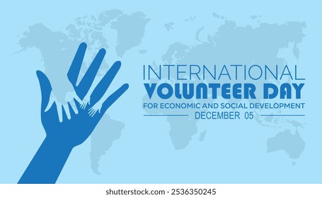 International Volunteer day for Economic and social Development is observed every year on December. People Awareness concept. background, placard, banner template Vector illustration design.