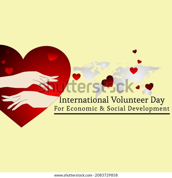 International Volunteer Day Economic Social Development Stock Vector Royalty Free 2083729858