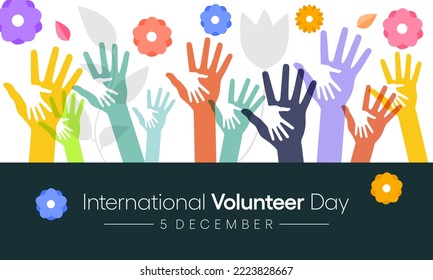 International Volunteer day (IVD) is observed every year on December 5, to promote volunteering and recognize their contributions to the achievement of the Sustainable Development Goals. Vector art