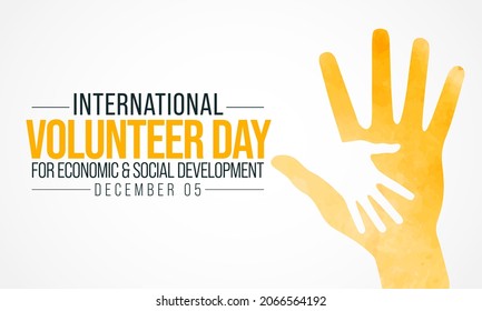 International Volunteer day is observed every year on December 5, to promote volunteering and recognize volunteer contributions to the achievement of the Sustainable Development Goals. Vector art