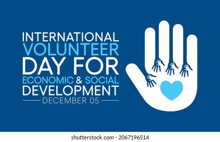 International Volunteer day is observed every year on December 5, to promote volunteering and recognize volunteer contributions to the achievement of the Sustainable Development Goals. Vector art