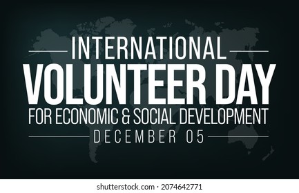 International Volunteer day is observed every year on December 5, to promote volunteering and recognize volunteer contributions to the achievement of the Sustainable Development Goals. Vector art