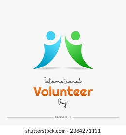 International Volunteer day is observed every year on December 5. greeting card social media post