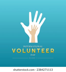 International Volunteer day is observed every year on December 5. greeting card social media post