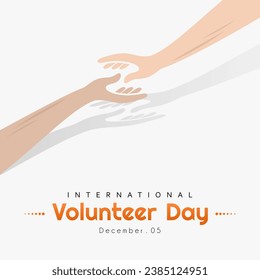 International Volunteer day is observed every year on December 5. greeting card social media post