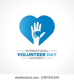 International volunteer day is observed every year on the 5th december . Vector template for banner, greeting card, poster with background. Vector illustration.