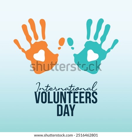 International Volunteer Day vector design template good for celebration usage. International Volunteer Day design. flat design. eps 10.