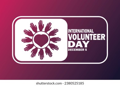 International Volunteer day. Vector illustration. December 5. Design template for banner, poster, flyer 