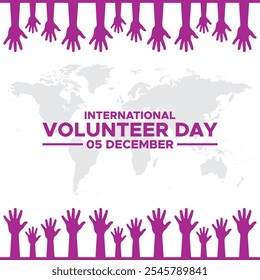 International volunteers day background celebrated on december 5.International Volunteer day is observed every year on December 5.