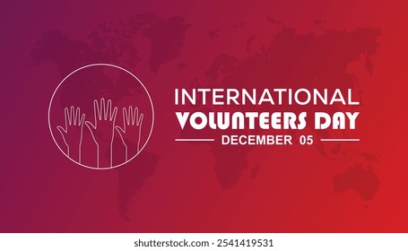 International Volunteers Day is observed every year on December. People Awareness concept. background, placard, banner template Vector illustration design.
