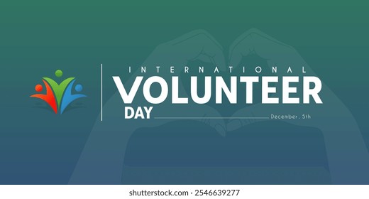 International Volunteers Day is observed every year on December. People Awareness concept