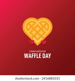 international waffle day. waffle day Creative Concept vector illustration. 